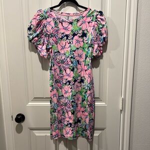 Lilly Pulitzer Multicolor Floral Dress Anabella Puff Sleeve Dress